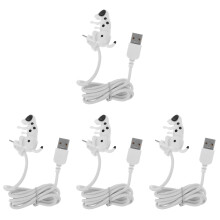 4Pcs Durable Dog USB Charging Cables White Phone Charger Cords