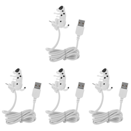 4Pcs Durable Dog USB Charging Cables White Phone Charger Cords