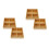 4Pcs Brown Wood Desktop Case 4-Compartment Candy and Snack Storage 4