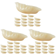 45Pcs White PVC Mini Fake Dumplings Realistic Decorative Food Models