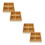 4Pcs Brown Wood Desktop Case 4-Compartment Candy and Snack Storage 6