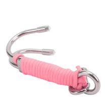 Pink Scuba Cave Dive Double Stainless Steel Drift Hook Line Holder 2 Ft