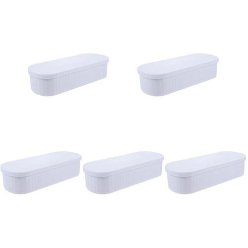 5Pcs Home Use Makeup Brush Cleaning Boxes White Lightweight Tpr PP