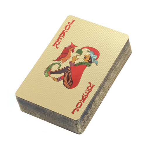 2Pcs Gold Poker Playing Cards Plastic Durable Washable Decks 1