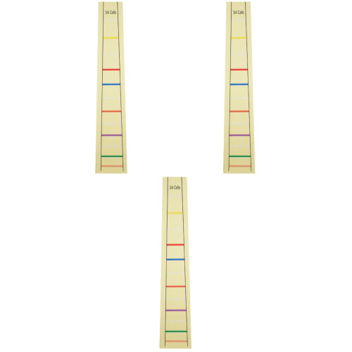 3Pcs Durable Yellow Cello Fingerboard Label Stickers for 3/4 Cellos 2
