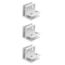 3Sets Silver Glass Shelf Brackets Aluminium Alloy for Terrarium & Hose