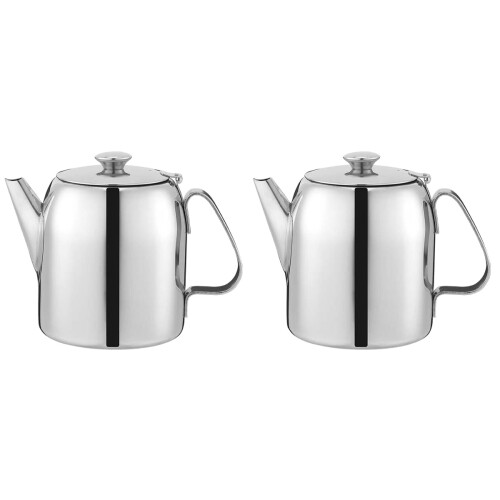 2Pcs Stainless Steel Stove Top Tea Kettle Silver Easy Pour Handle