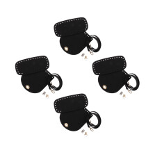 4Pcs DIY PU Handbag Making Kit Black Shoulder Bag Accessories