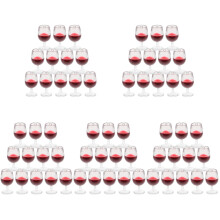 60Pcs Miniature Resin Wine Cups Dark Red Tiny House Accessories