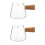2Pcs Home Glass Creamer Pitcher Cups, Transparent with Wood Handle 4
