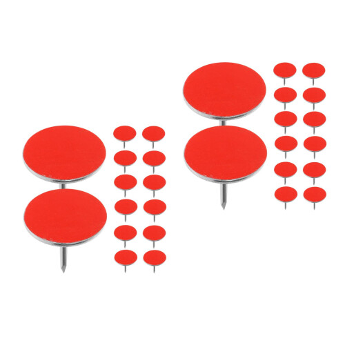 100Pcs Durable Iron Red Trail Marking Tacks Reflective Glow Thumb Pins