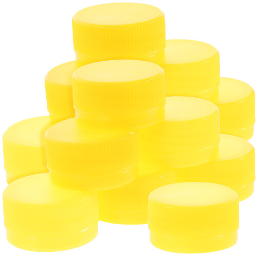 500Pcs Durable Yellow Plastic Bottle Caps for Home DIY Craft Making 2