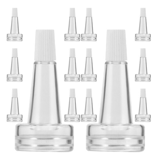 200Pcs Clear Plastic Vial Bottle Caps Horn Shape for Sample Bottles 2