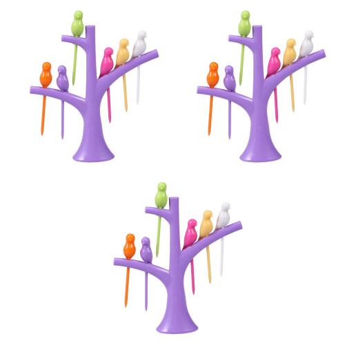 18Pcs Purple Bird Design with Tree Stand 2