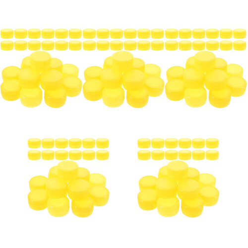 500Pcs Durable Yellow Plastic Bottle Caps for Home DIY Craft Making 2