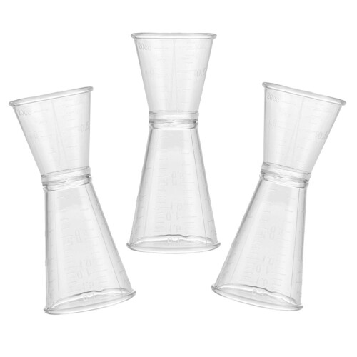 15Pcs Clear Reusable Reusable Cocktail Measuring Cup Double Jigger Bar Accessory 2