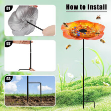 (Golden Brown) Anti-Rust Ground Stake Bird Feeder for Grassland & Yard