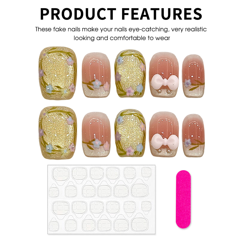 Dachuang Beauty Pink (3) Cat Eye Press On Nails - Reusable, Salon Quality