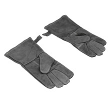 High Temp BBQ Grill Gloves 932F 35cm Cowhide Welding Oven Cooking