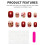 (M) 10PCS Red & White Plaid Press On Nails 2