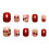 (M) 10PCS Red & White Plaid Press On Nails 3