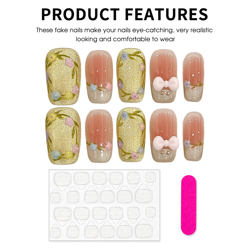 Dachuang Beauty Pink (6) Cat Eye Press On Nails - Reusable, Salon Quality