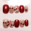 (M) 10PCS Red & White Plaid Press On Nails 5