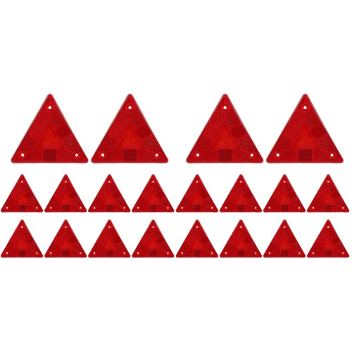 20Pcs Red Warning Signs Triangle Reflective Road Safety Emergency Use 1