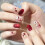 (M) 10PCS Red & White Plaid Press On Nails 6