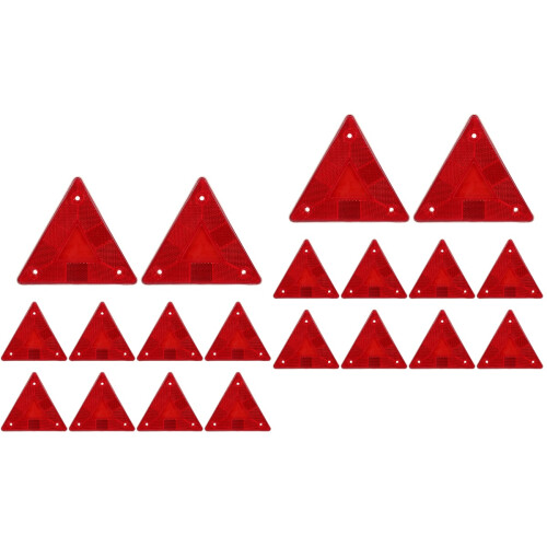 20Pcs Red Warning Signs Triangle Reflective Road Safety Emergency Use 2