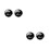 2Pcs Black Glass Cuff-Links Collar Buttons Copper Lightweight Design 7