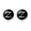 2Pcs Black Glass Cuff-Links Collar Buttons Copper Lightweight Design 11