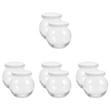8Pcs Transparent Glass Jelly and Yogurt Storage Bottles with Lids