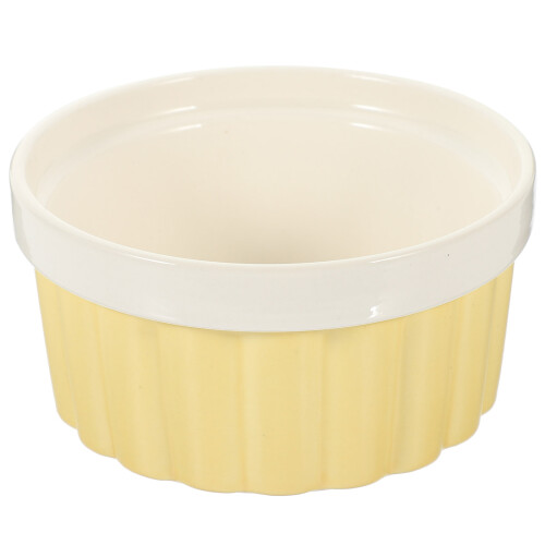 2Pcs Yellow Ceramic Baking Bowls for Desserts Soups and Cooking 1