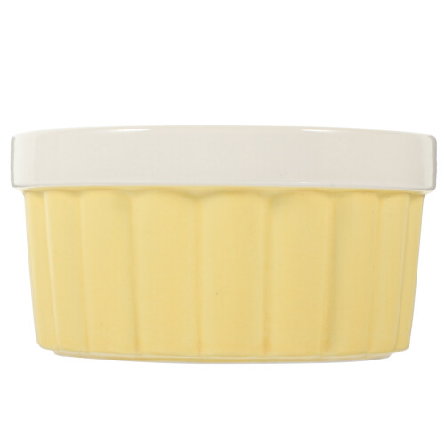2Pcs Yellow Ceramic Baking Bowls for Desserts Soups and Cooking 2