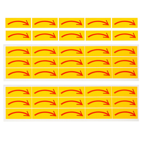 200Pcs Yellow Self Adhesive Direction Labels Durable PVC Floor Markers 1