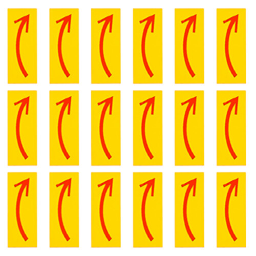 200Pcs Yellow Self Adhesive Direction Labels Durable PVC Floor Markers 2