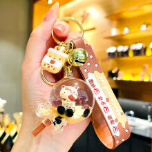 (Bear Milk Tea Cup - Lollipop) Cute Milk Tea Cup Bear Keychain for Women