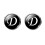 3Pcs Durable Black Glass Cuff-Link Collar Buttons Simple Design Men's 2