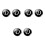 3Pcs Durable Black Glass Cuff-Link Collar Buttons Simple Design Men's 3