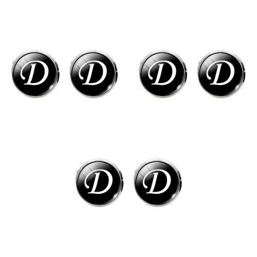3Pcs Durable Black Glass Cuff-Link Collar Buttons Simple Design Men's 2