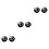 3Pcs Durable Black Glass Cuff-Link Collar Buttons Simple Design Men's 5