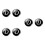 3Pcs Durable Black Glass Cuff-Link Collar Buttons Simple Design Men's 7