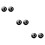 3Pcs Durable Black Glass Cuff-Link Collar Buttons Simple Design Men's 9