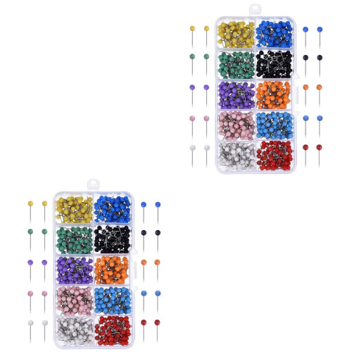 1000Pcs Assorted Color Pushpins for Fabric Map Display 1