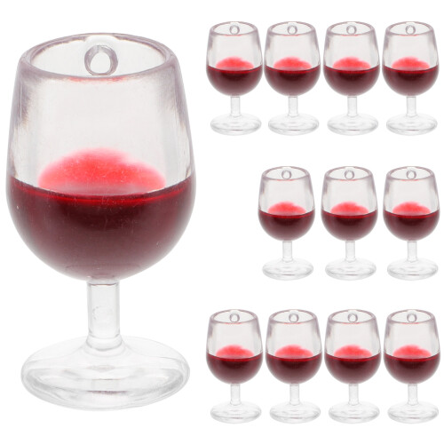 60Pcs Miniature Resin Wine Cups Dark Red Tiny House Accessories 1