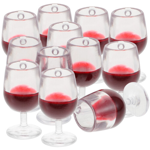 60Pcs Miniature Resin Wine Cups Dark Red Tiny House Accessories 2