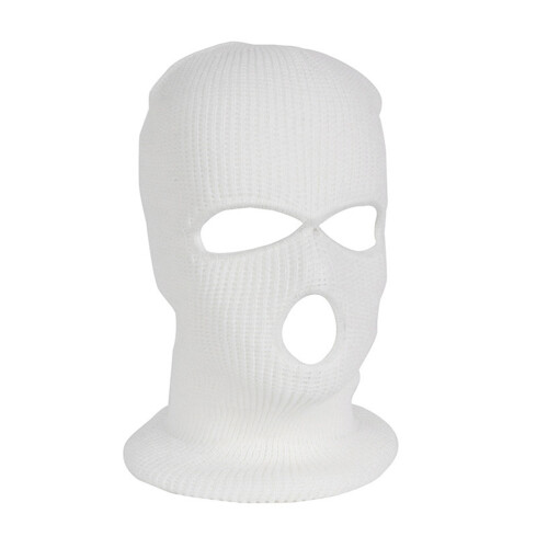 Strickgesichtsschutzmaske mit 3 Löchern, elastische Winter-Skihasmaske, Acryl, Einheitsgröße 1