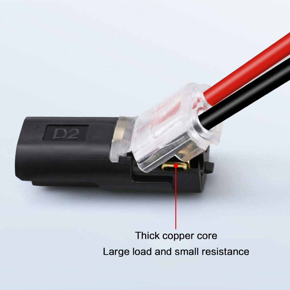 (Black, D2 10Pcs) Led Quick Connect Terminal - Plug & Play, No Solder 6265976156715