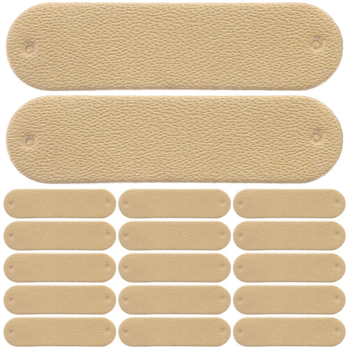 300Pcs Yellow PU Tags for Sewing Handmade Crochet Items 1